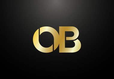 İlk Monogram Harf O B Logo Tasarım Vektör Şablonu. O B Harfi Logo Tasarımı