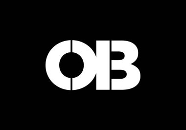 İlk Monogram Harf O B Logo Tasarım Vektör Şablonu. O B Harfi Logo Tasarımı