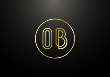 İlk Monogram Harf O B Logo Tasarım Vektör Şablonu. O B Harfi Logo Tasarımı
