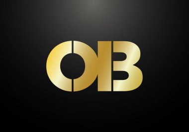 İlk Monogram Harf O B Logo Tasarım Vektör Şablonu. O B Harfi Logo Tasarımı
