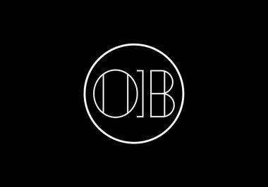 İlk Monogram Harf O B Logo Tasarım Vektör Şablonu. O B Harfi Logo Tasarımı