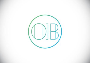 İlk Monogram Harf O B Logo Tasarım Vektör Şablonu. O B Harfi Logo Tasarımı