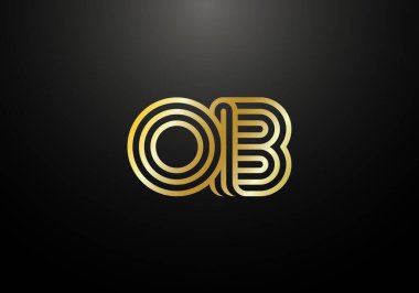 İlk Monogram Harf O B Logo Tasarım Vektör Şablonu. O B Harfi Logo Tasarımı