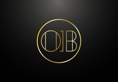 İlk Monogram Harf O B Logo Tasarım Vektör Şablonu. O B Harfi Logo Tasarımı