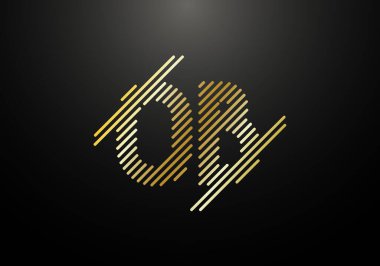 İlk Monogram Harf O B Logo Tasarım Vektör Şablonu. O B Harfi Logo Tasarımı