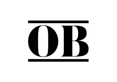 İlk Monogram Harf O B Logo Tasarım Vektör Şablonu. O B Harfi Logo Tasarımı