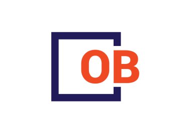 İlk Monogram Harf O B Logo Tasarım Vektör Şablonu. O B Harfi Logo Tasarımı