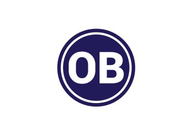 İlk Monogram Harf O B Logo Tasarım Vektör Şablonu. O B Harfi Logo Tasarımı