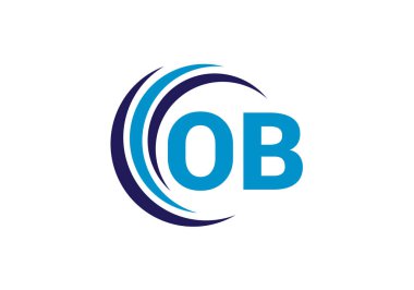 İlk Monogram Harf O B Logo Tasarım Vektör Şablonu. O B Harfi Logo Tasarımı