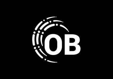 İlk Monogram Harf O B Logo Tasarım Vektör Şablonu. O B Harfi Logo Tasarımı