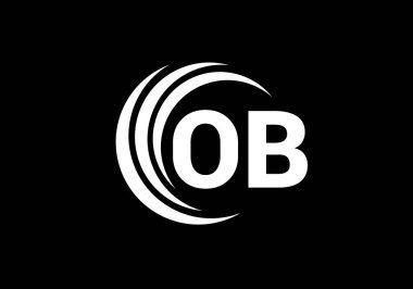 İlk Monogram Harf O B Logo Tasarım Vektör Şablonu. O B Harfi Logo Tasarımı