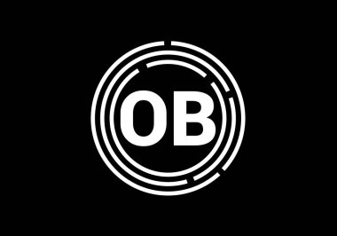 İlk Monogram Harf O B Logo Tasarım Vektör Şablonu. O B Harfi Logo Tasarımı