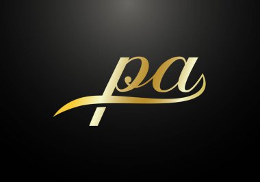 Baş Monogram Harf P A Logo Tasarım Vektör Şablonu. P A Harfi Logo Tasarımı