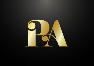 Baş Monogram Harf P A Logo Tasarım Vektör Şablonu. P A Harfi Logo Tasarımı