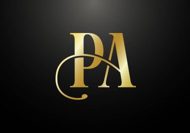 Baş Monogram Harf P A Logo Tasarım Vektör Şablonu. P A Harfi Logo Tasarımı