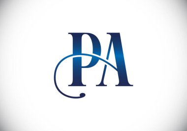 Baş Monogram Harf P A Logo Tasarım Vektör Şablonu. P A Harfi Logo Tasarımı