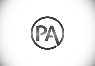 Baş Monogram Harf P A Logo Tasarım Vektör Şablonu. P A Harfi Logo Tasarımı