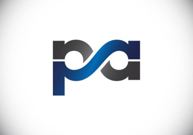 Baş Monogram Harf P A Logo Tasarım Vektör Şablonu. P A Harfi Logo Tasarımı