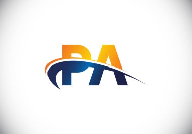 Baş Monogram Harf P A Logo Tasarım Vektör Şablonu. P A Harfi Logo Tasarımı