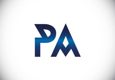 Baş Monogram Harf P A Logo Tasarım Vektör Şablonu. P A Harfi Logo Tasarımı