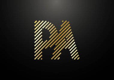 Baş Monogram Harf P A Logo Tasarım Vektör Şablonu. P A Harfi Logo Tasarımı