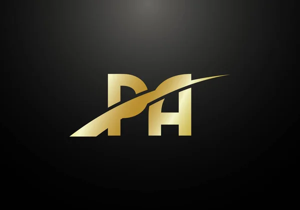 Baş Monogram Harf Logo Tasarım Vektör Şablonu Harfi Logo Tasarımı — Stok Vektör