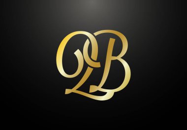 Baş Monogram Harf Q B Logo Tasarım Vektör Şablonu. Q B Harfi Logo Tasarımı