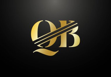 Baş Monogram Harf Q B Logo Tasarım Vektör Şablonu. Q B Harfi Logo Tasarımı