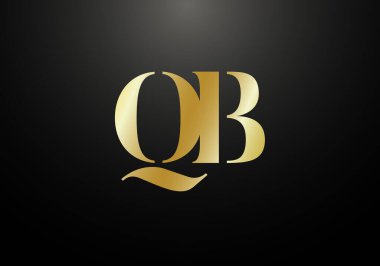Baş Monogram Harf Q B Logo Tasarım Vektör Şablonu. Q B Harfi Logo Tasarımı