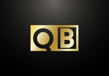 Baş Monogram Harf Q B Logo Tasarım Vektör Şablonu. Q B Harfi Logo Tasarımı