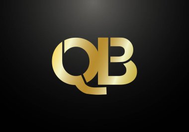 Baş Monogram Harf Q B Logo Tasarım Vektör Şablonu. Q B Harfi Logo Tasarımı