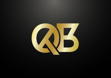 Baş Monogram Harf Q B Logo Tasarım Vektör Şablonu. Q B Harfi Logo Tasarımı