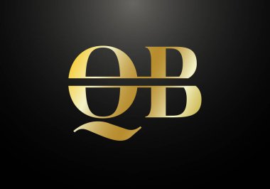 Baş Monogram Harf Q B Logo Tasarım Vektör Şablonu. Q B Harfi Logo Tasarımı