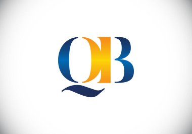 Baş Monogram Harf Q B Logo Tasarım Vektör Şablonu. Q B Harfi Logo Tasarımı