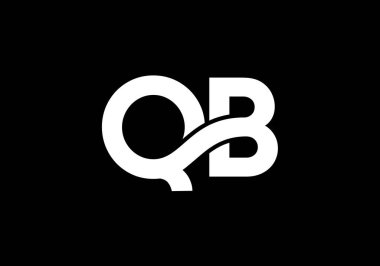 Baş Monogram Harf Q B Logo Tasarım Vektör Şablonu. Q B Harfi Logo Tasarımı