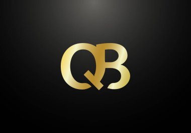 Baş Monogram Harf Q B Logo Tasarım Vektör Şablonu. Q B Harfi Logo Tasarımı