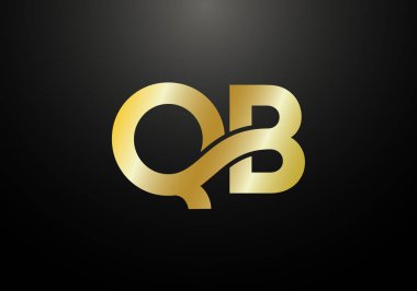 Baş Monogram Harf Q B Logo Tasarım Vektör Şablonu. Q B Harfi Logo Tasarımı