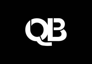 Baş Monogram Harf Q B Logo Tasarım Vektör Şablonu. Q B Harfi Logo Tasarımı