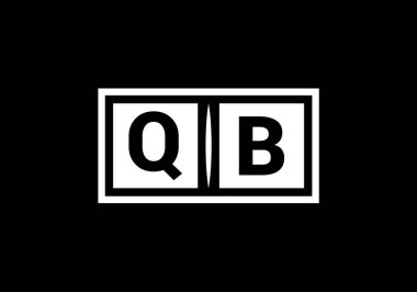 Baş Monogram Harf Q B Logo Tasarım Vektör Şablonu. Q B Harfi Logo Tasarımı