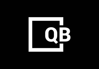 Baş Monogram Harf Q B Logo Tasarım Vektör Şablonu. Q B Harfi Logo Tasarımı