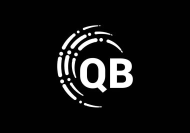 Baş Monogram Harf Q B Logo Tasarım Vektör Şablonu. Q B Harfi Logo Tasarımı