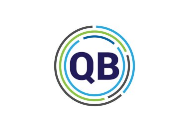 Baş Monogram Harf Q B Logo Tasarım Vektör Şablonu. Q B Harfi Logo Tasarımı