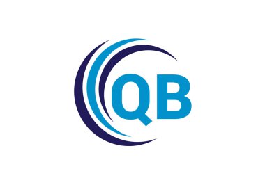 Baş Monogram Harf Q B Logo Tasarım Vektör Şablonu. Q B Harfi Logo Tasarımı