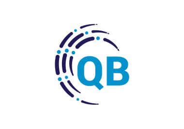 Baş Monogram Harf Q B Logo Tasarım Vektör Şablonu. Q B Harfi Logo Tasarımı