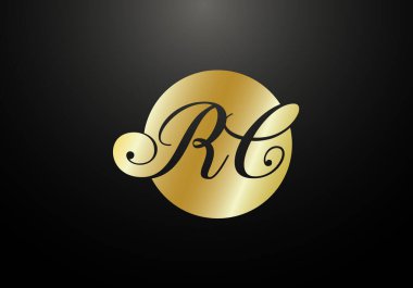 İlk Monogram Harf R C Logo Tasarım Vektör Şablonu. R C Harf Logosu Tasarımı