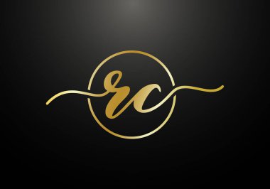 İlk Monogram Harf R C Logo Tasarım Vektör Şablonu. R C Harf Logosu Tasarımı