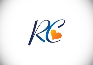 İlk Monogram Harf R C Logo Tasarım Vektör Şablonu. R C Harf Logosu Tasarımı