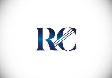 İlk Monogram Harf R C Logo Tasarım Vektör Şablonu. R C Harf Logosu Tasarımı