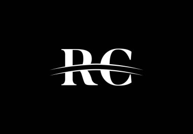 İlk Monogram Harf R C Logo Tasarım Vektör Şablonu. R C Harf Logosu Tasarımı