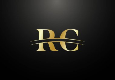 İlk Monogram Harf R C Logo Tasarım Vektör Şablonu. R C Harf Logosu Tasarımı